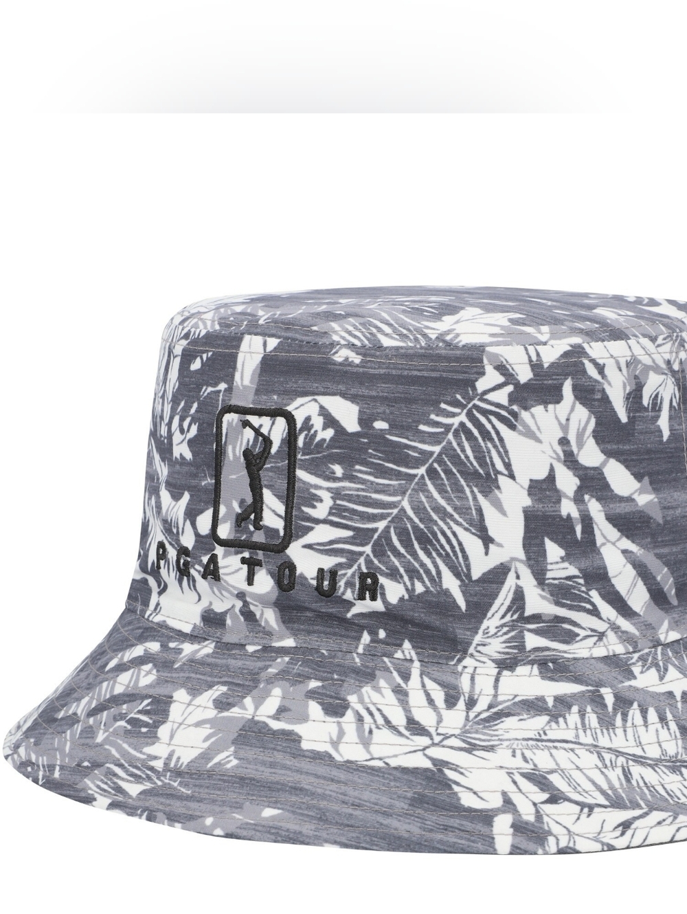 PGA TOUR Reversible Golf Bucket Hat, UPF50 Sun Protection, Gray Tropical Camo
